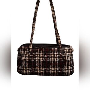 Vintage Vera Bradley 90s Black And White Plaid Shoulder Bag